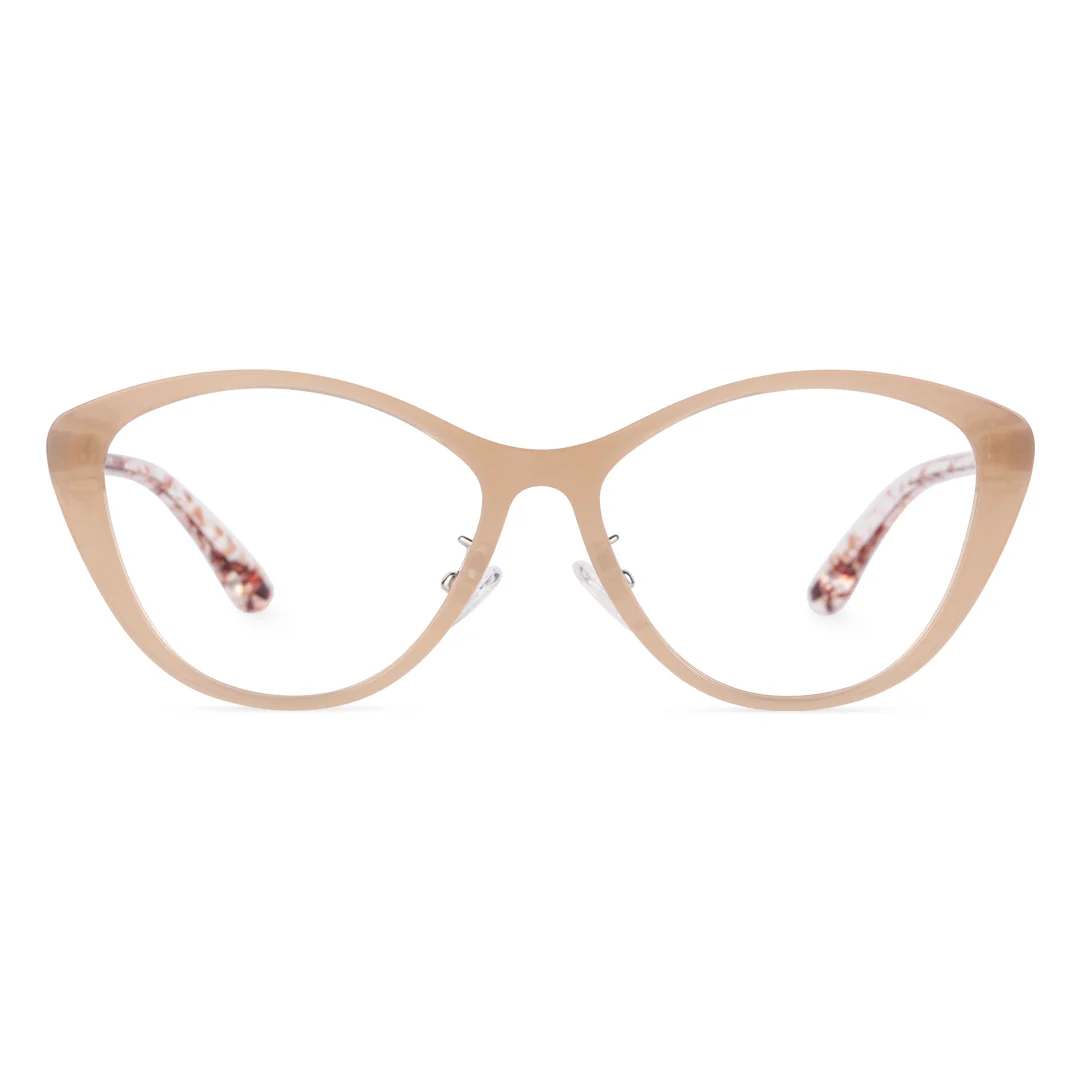 Front view of Bridget cat eye pc eyeglasses CP0192408 in beige