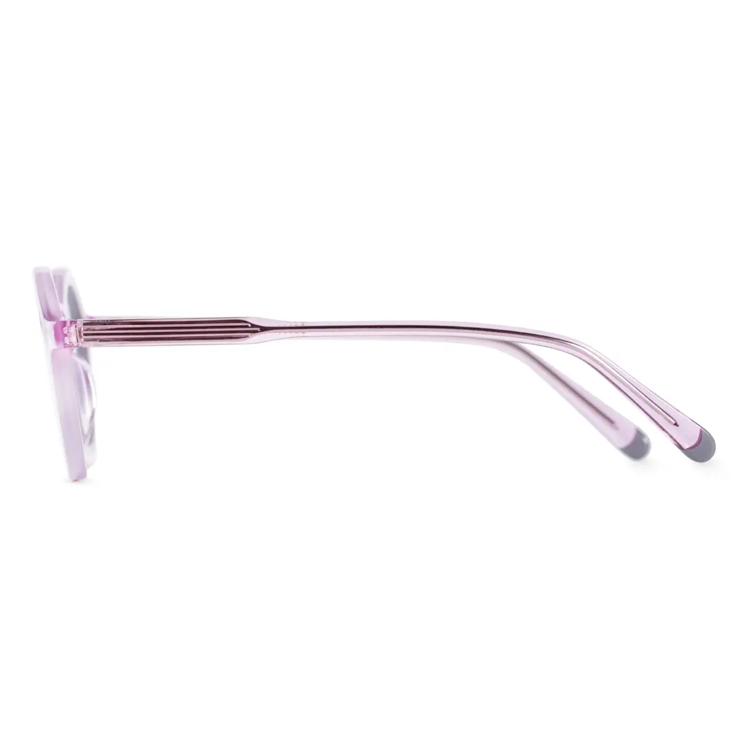 Side view of Brody round acetate eyeglasses RA0032401 in purple