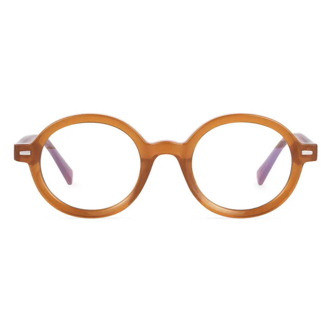 Front view of Btul round tr90 eyeglasses RR0332302 in orange