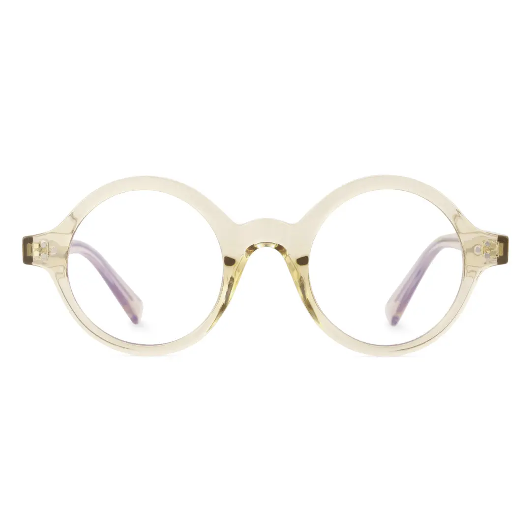 Front view of Buif round tr90 eyeglasses RR0352302 in beige