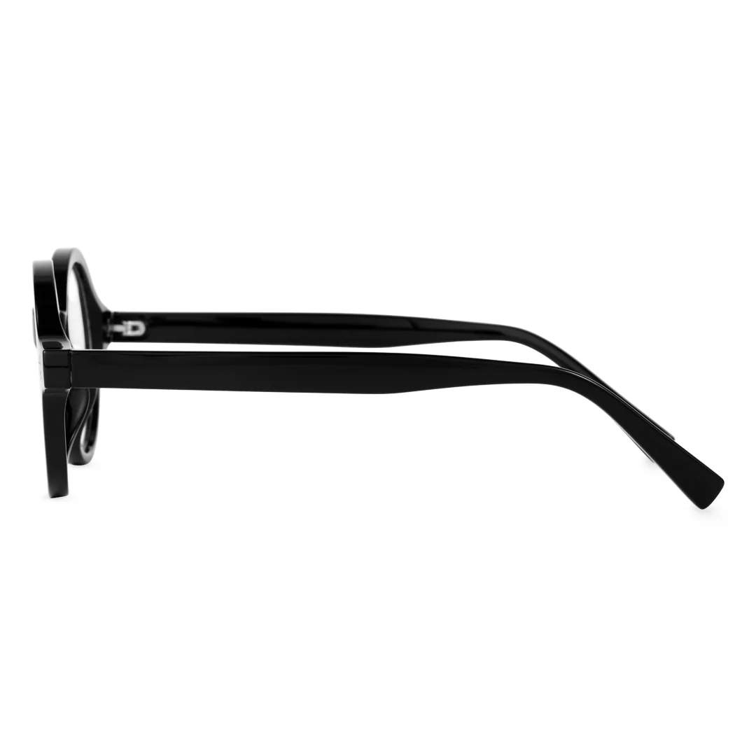 Side view of Buif round tr90 eyeglasses RR0352302 in black