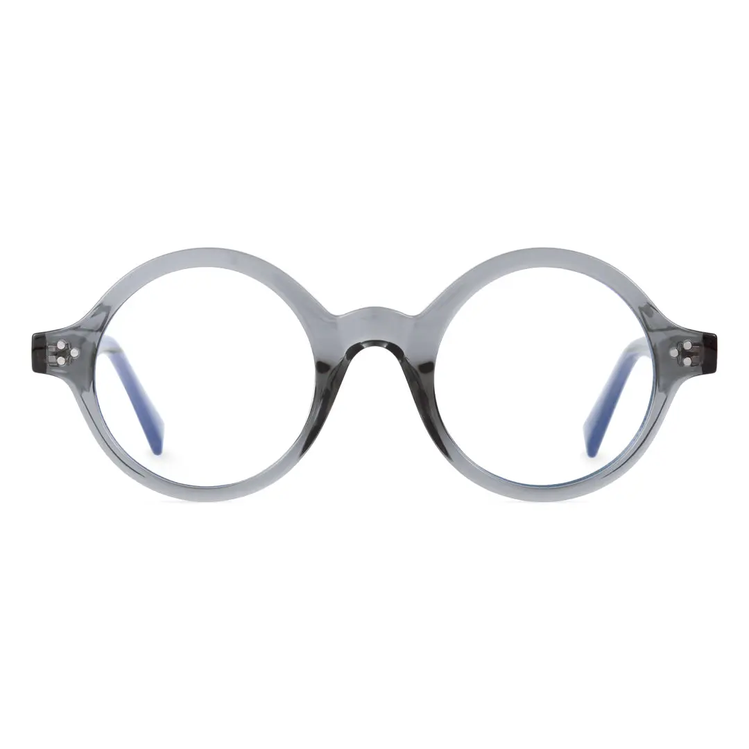 Front view of Buif round tr90 eyeglasses RR0352302 in grey