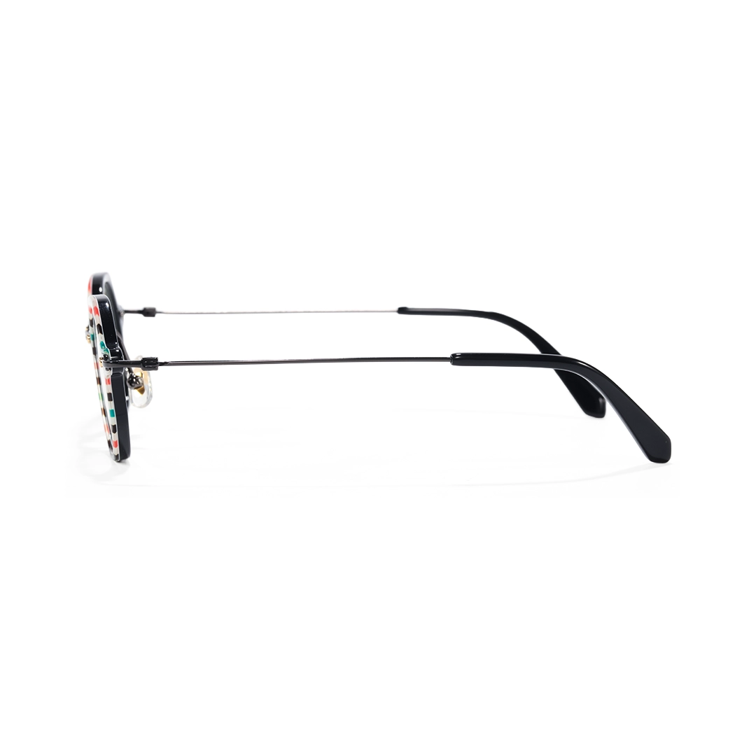 Side view of Burn round titanium eyeglasses RT0042306 in multicolor