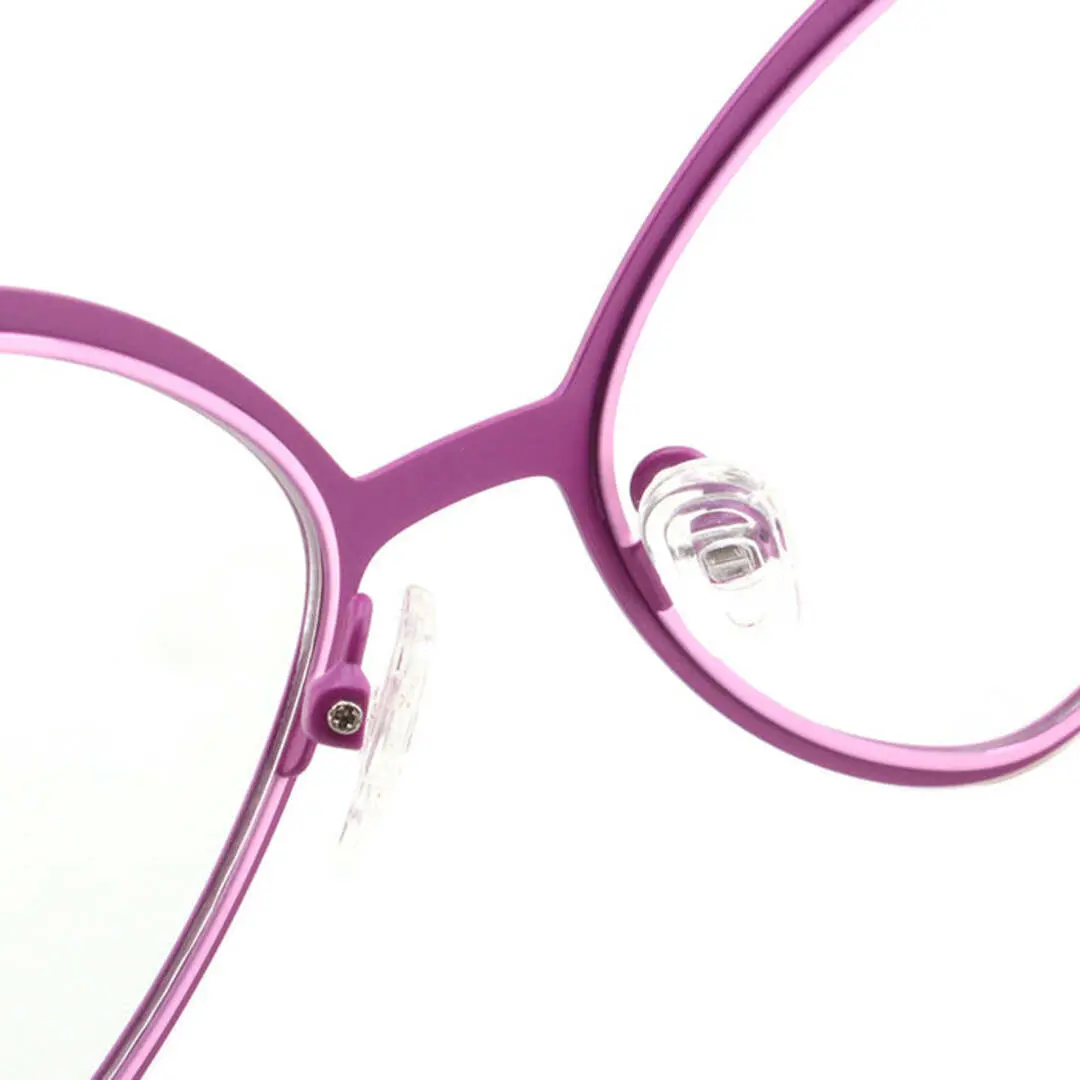 Adjustable nose pad detail of Calandra cat eye metal eyeglasses CM0042311 in purple