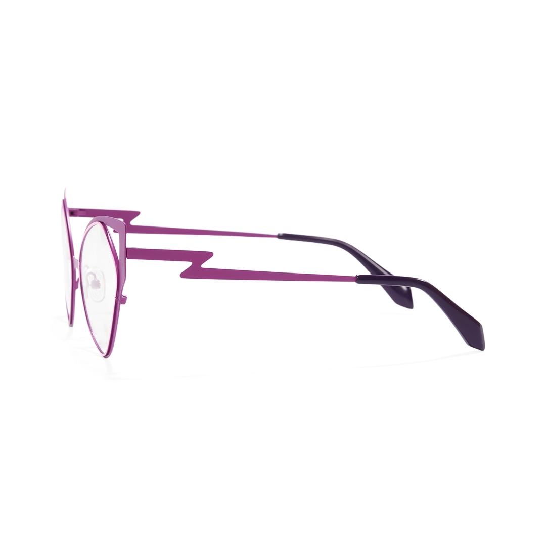 Side view of Calandra cat eye metal eyeglasses CM0042311 in purple