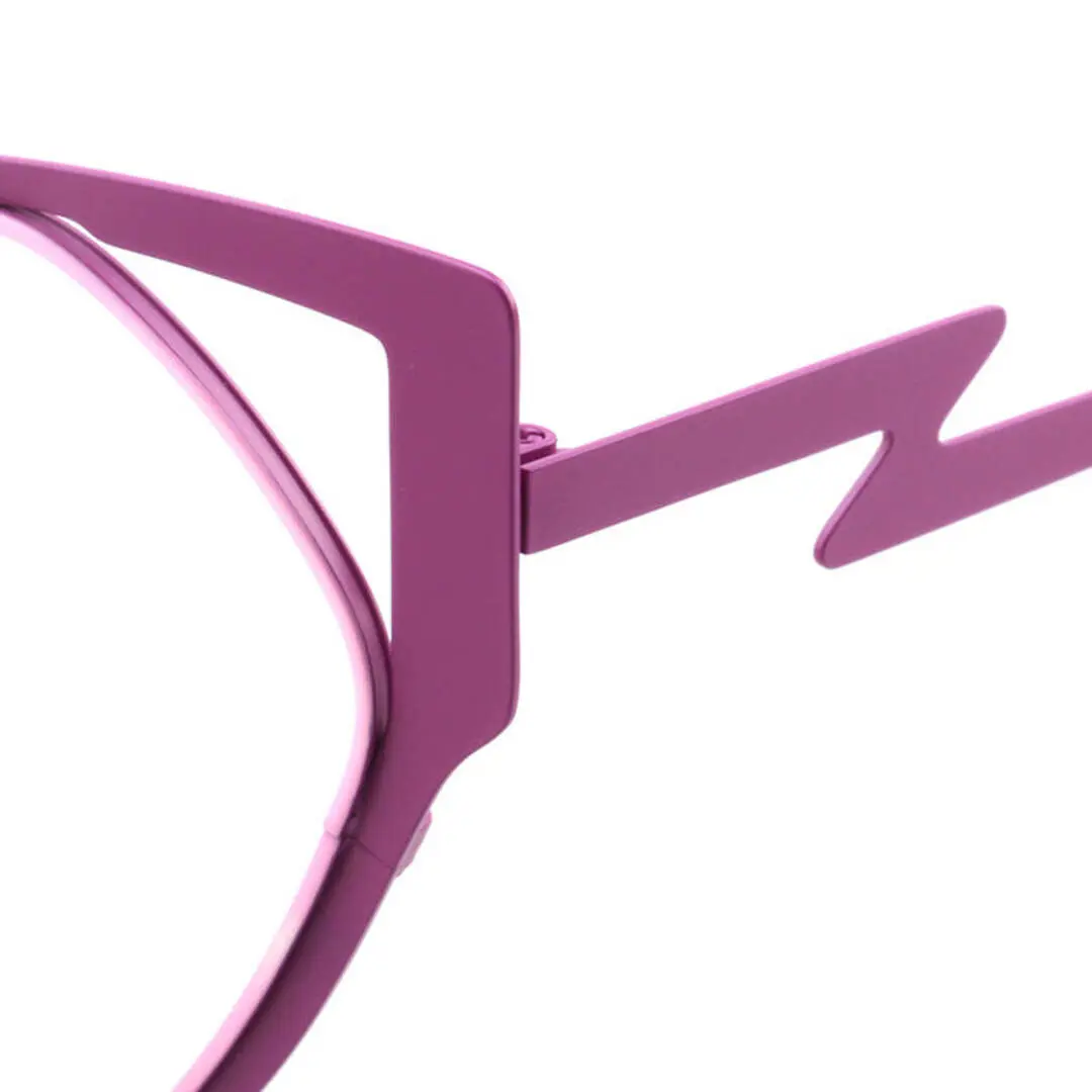 Temple detail of Calandra cat eye metal eyeglasses CM0042311 in purple