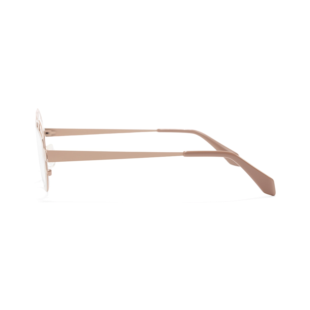 Side view of Caltha geometric metal eyeglasses GM0062212 in beige