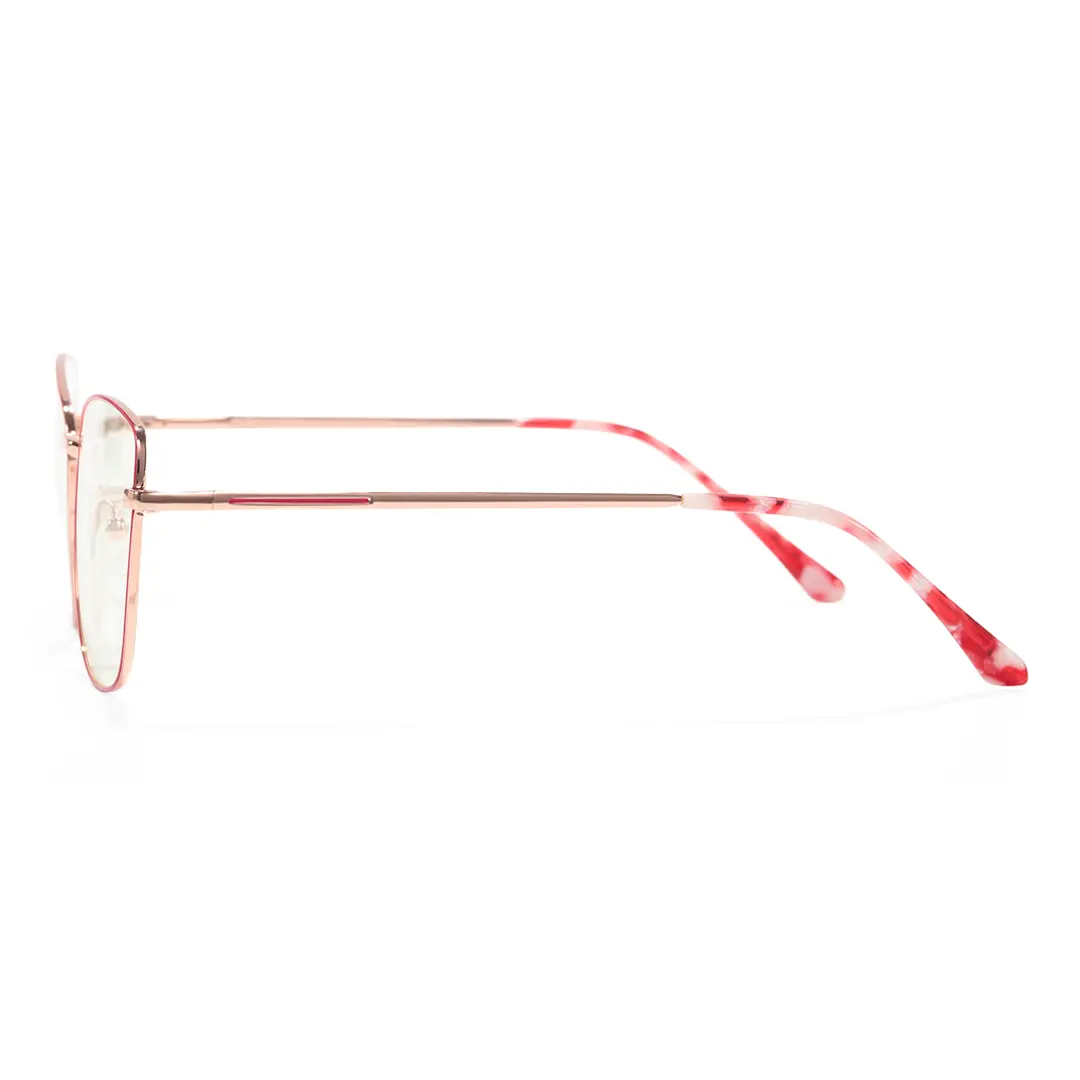Side view of Candice cat eye metal eyeglasses CM0202408 in red