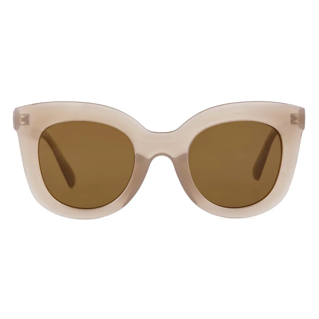 Front view of Cara cat eye tr90 sunglasses CR0172404 in beige