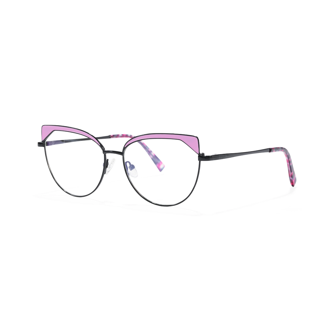 Angle view of Card cat eye metal eyeglasses CM0522302 in purple