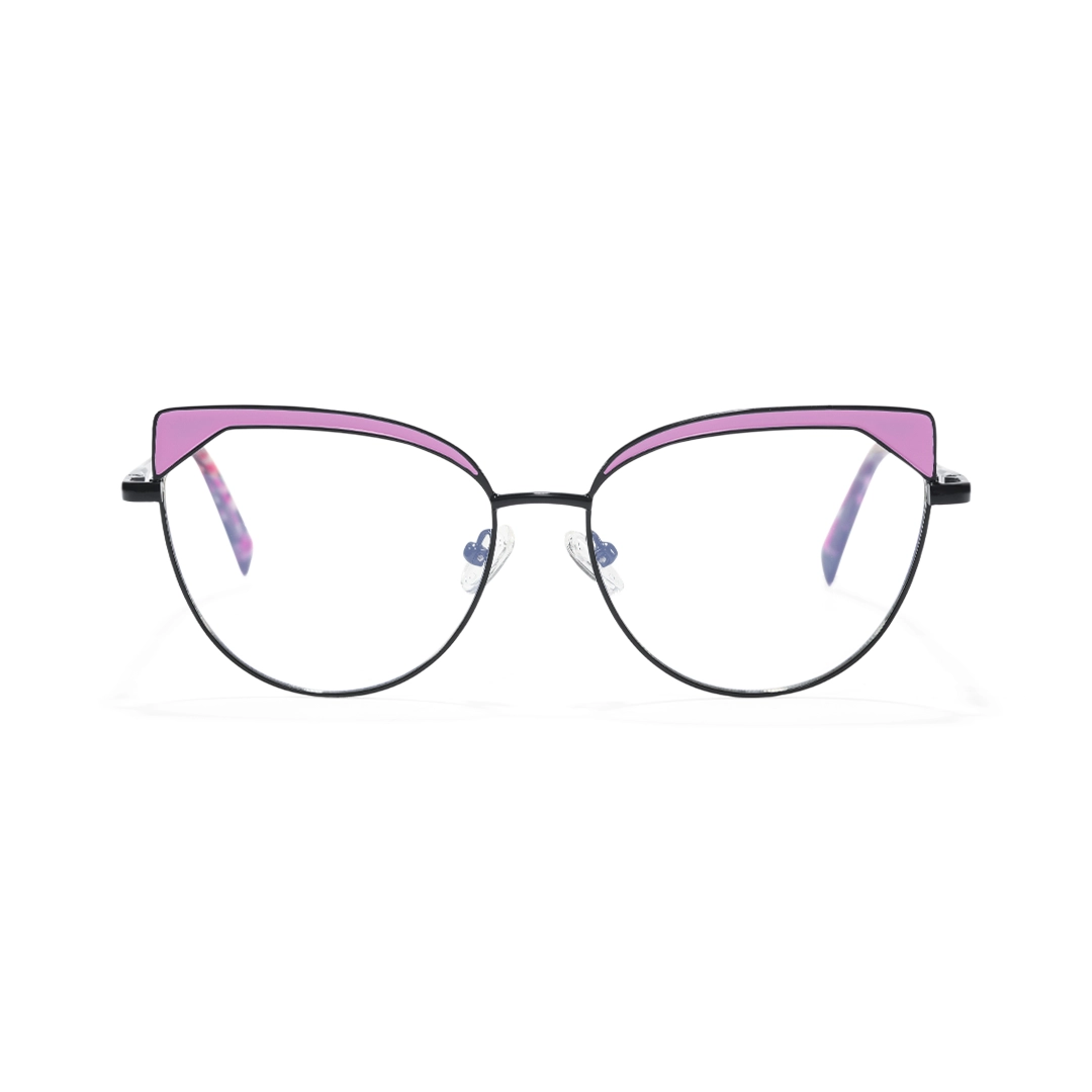 Front view of Card cat eye metal eyeglasses CM0522302 in purple
