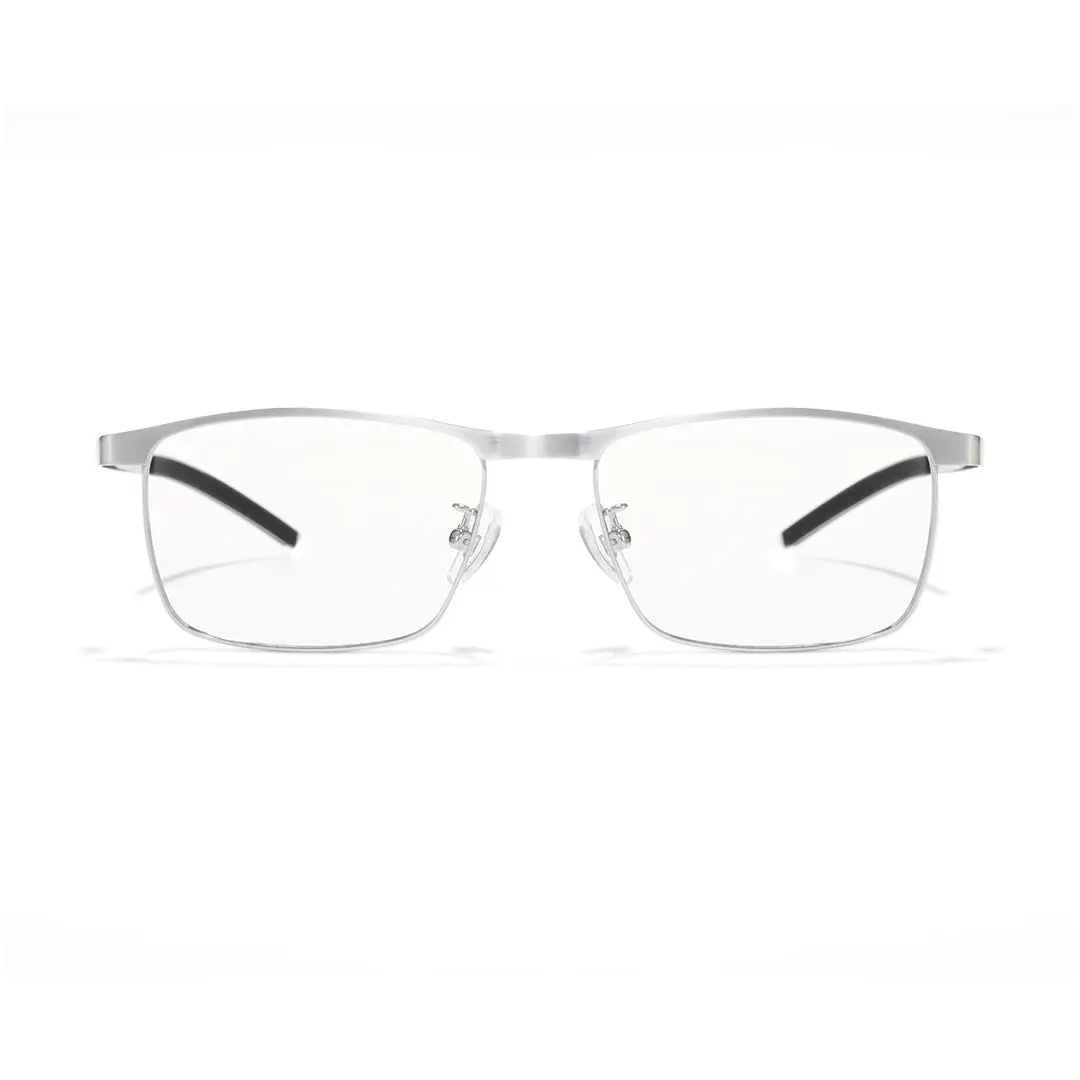 Front view of Carter rectangle titanium eyeglasses ET0012501 in silver