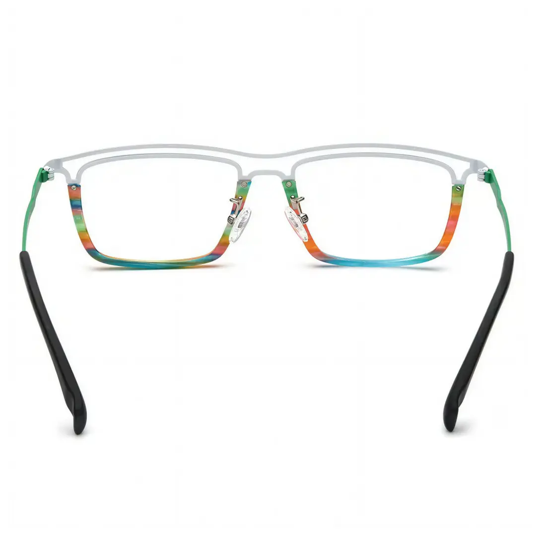 Back view of Cbbil rectangle titanium eyeglasses ET0112407 in multicolor
