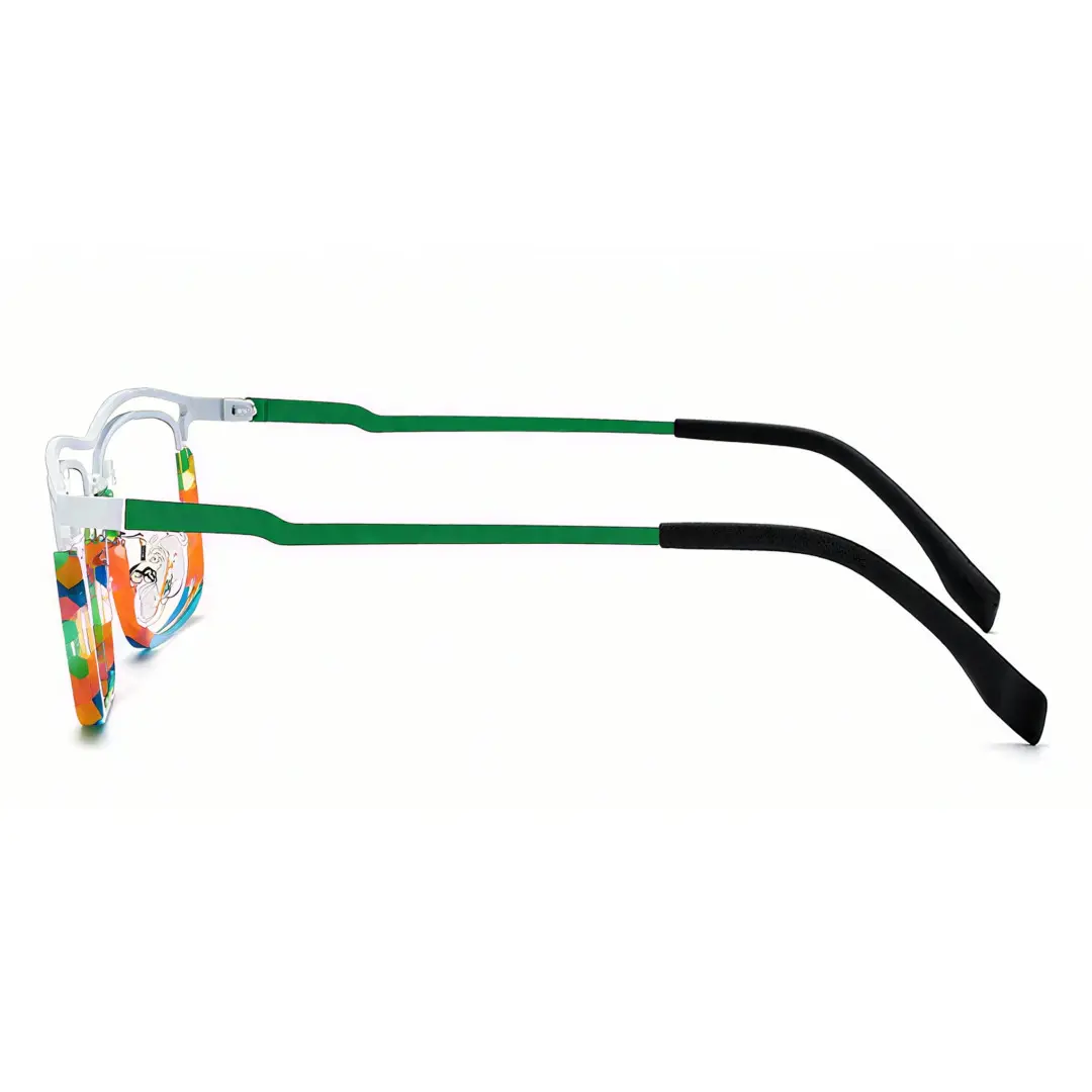 Side view of Cbbil rectangle titanium eyeglasses ET0112407 in multicolor