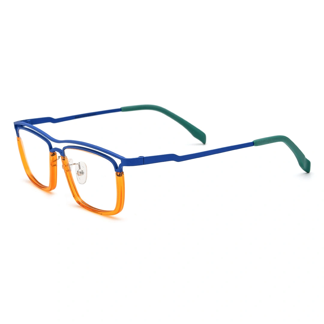 Angle view of Cbbil rectangle titanium eyeglasses ET0112407 in orange