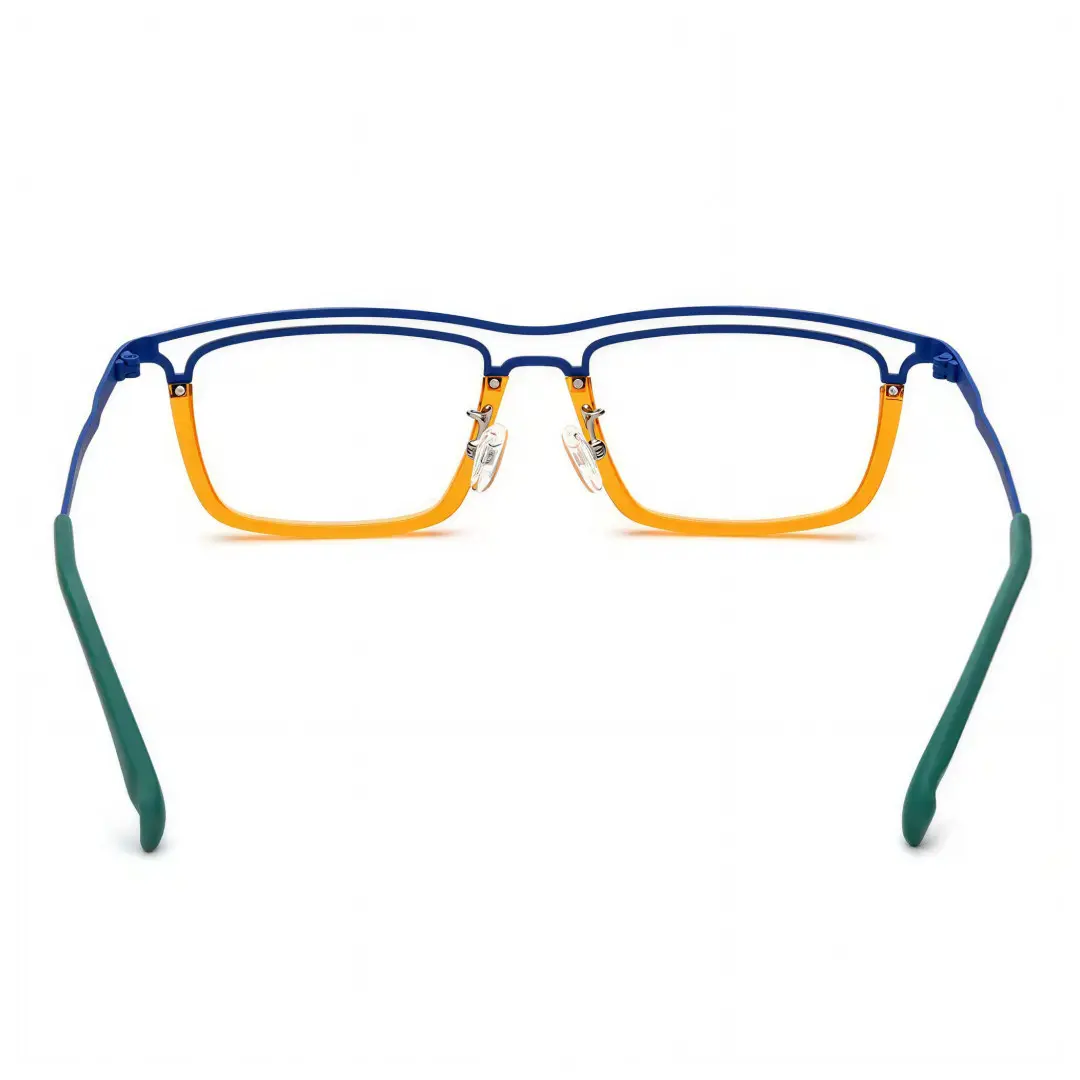 Back view of Cbbil rectangle titanium eyeglasses ET0112407 in orange