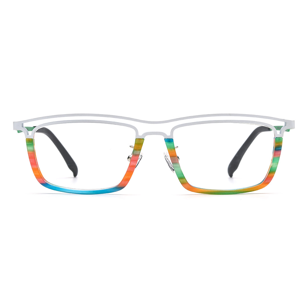 Front view of Cbbil rectangle titanium eyeglasses ET0112407 in orange