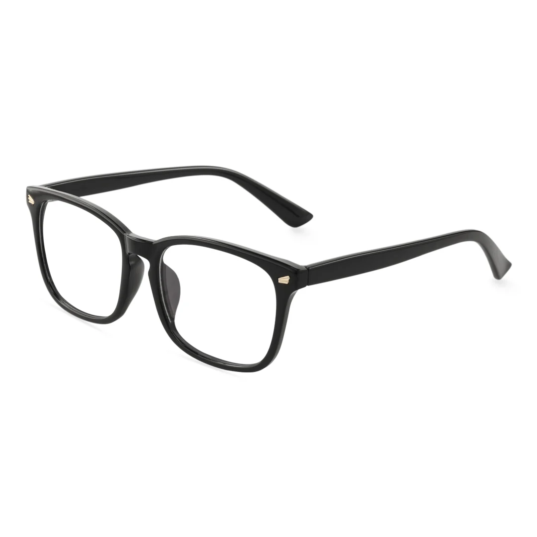 Angle view of Cedric square pc eyeglasses SP0122409 in black