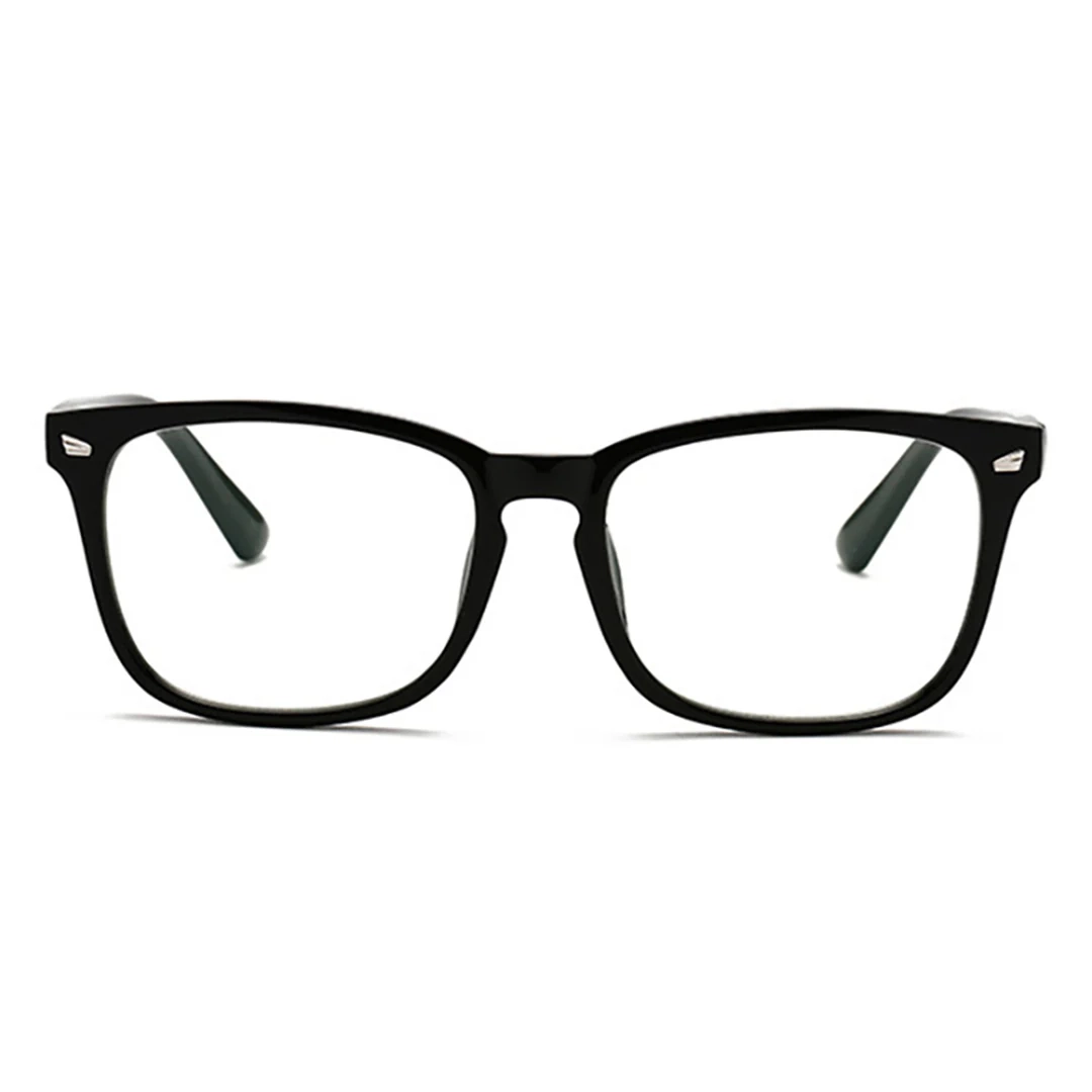 Front view of Cedric square pc eyeglasses SP0122409 in black
