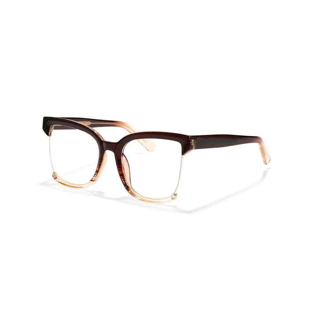 Angle view of Cery cat eye tr90 eyeglasses CR0022502 in brown