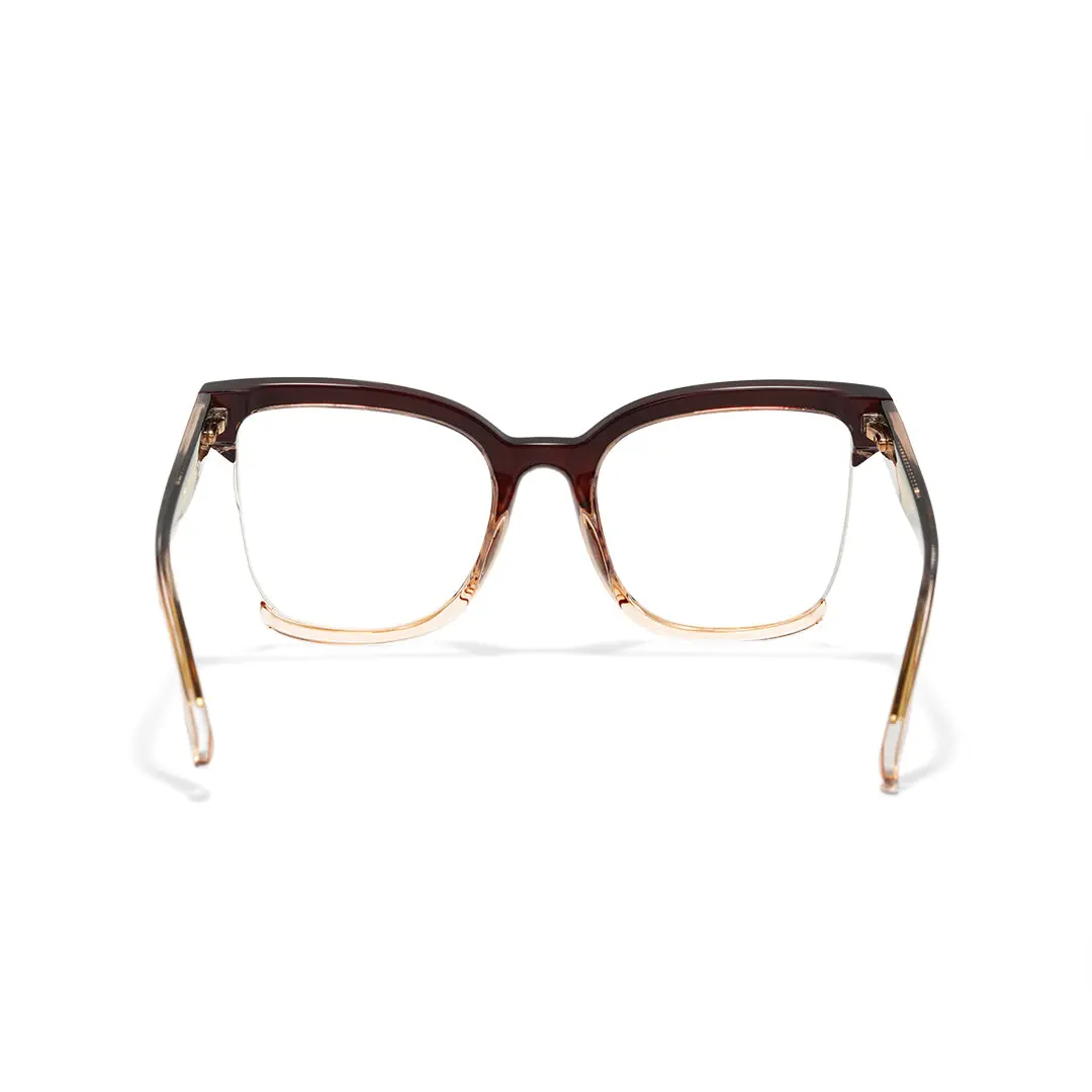 Back view of Cery cat eye tr90 eyeglasses CR0022502 in brown