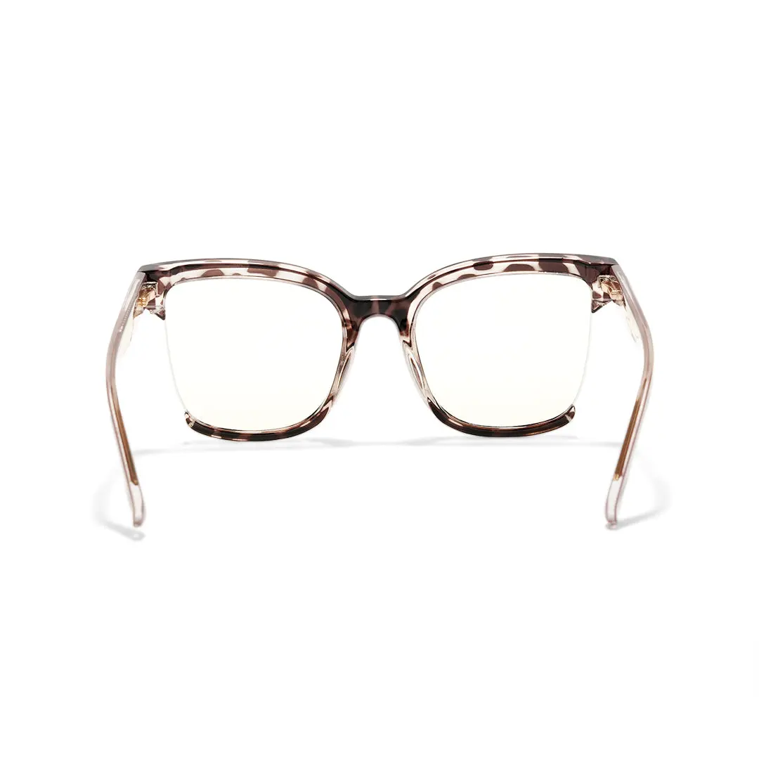 Back view of Cery cat eye tr90 eyeglasses CR0022502 in tortoise