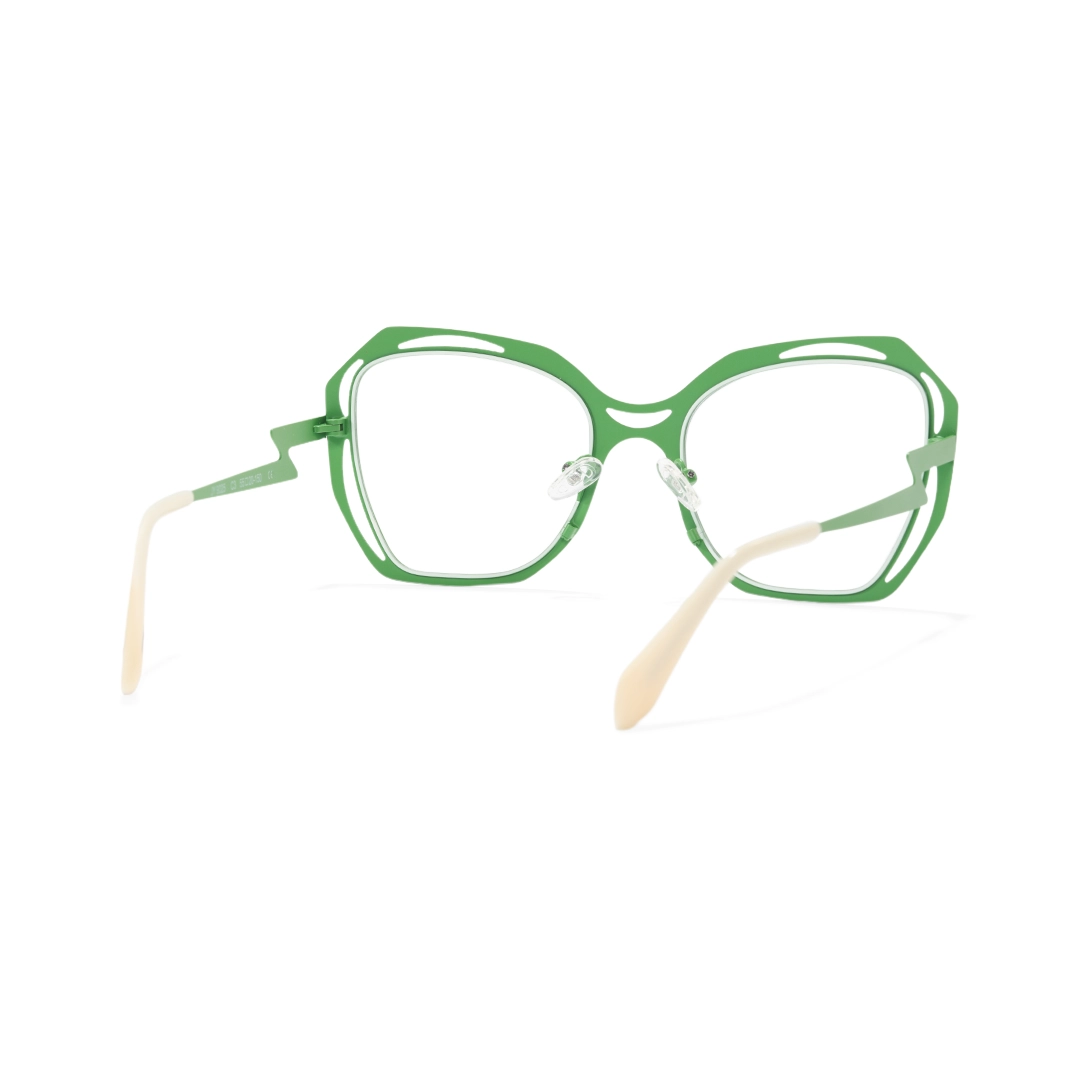 Back view of Chipo geometric metal eyeglasses GM0102212 in green