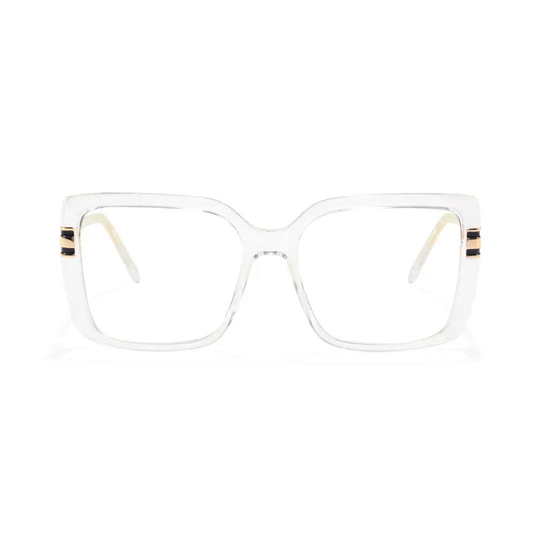 Front view of Clara square tr90 eyeglasses SR0292508 in clear