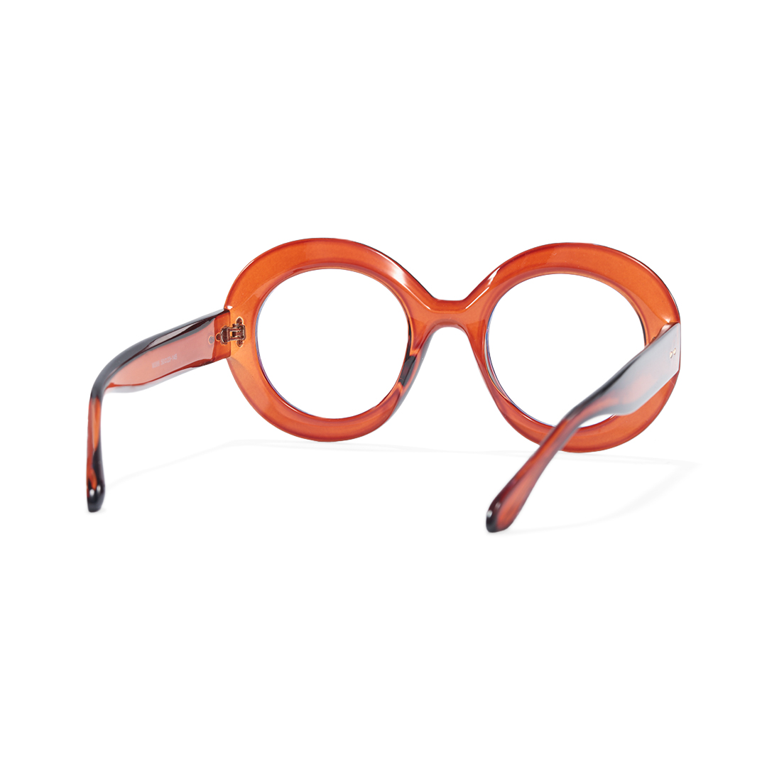Back view of Cllci round pc eyeglasses RP0322406 in brown