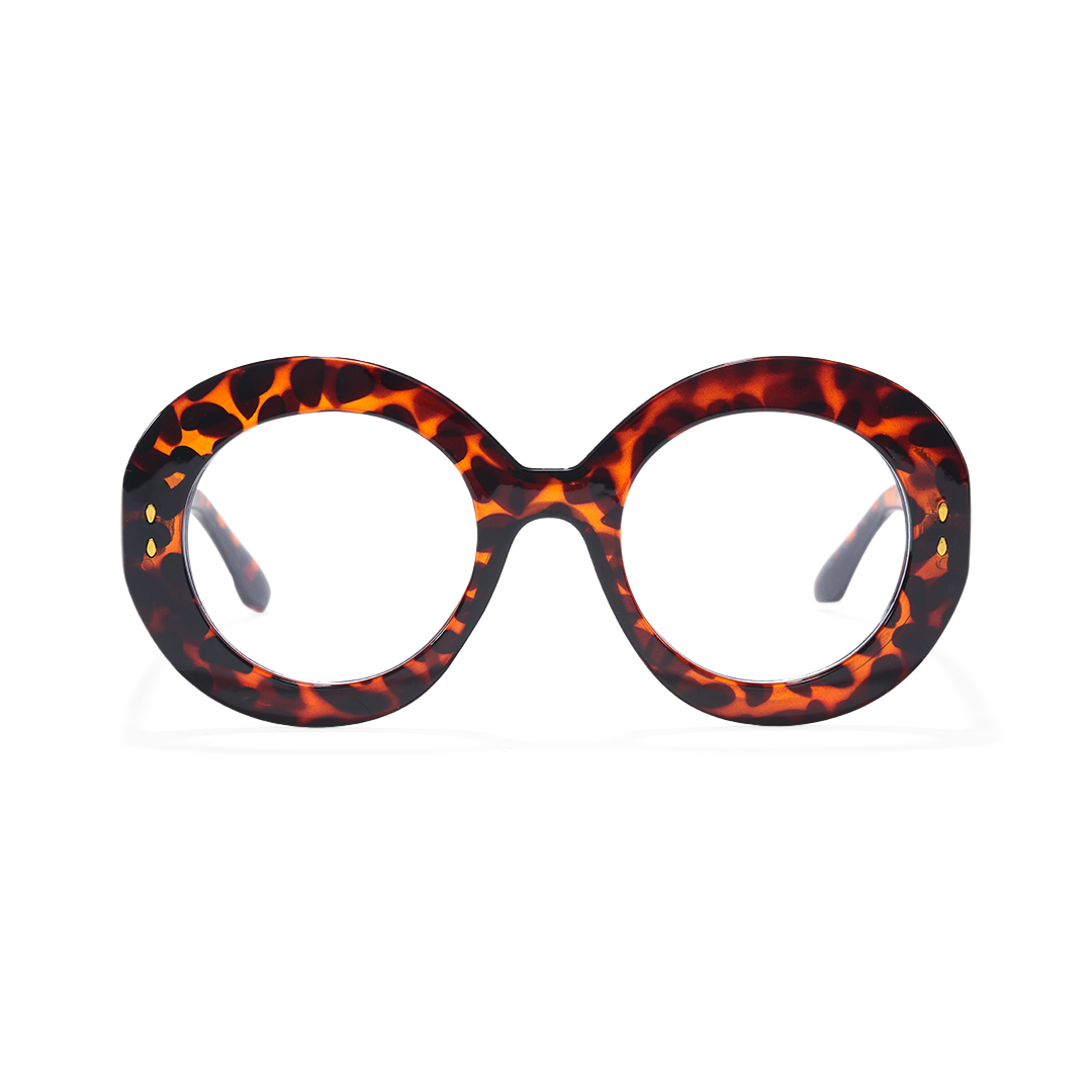 Front view of Cllci round pc eyeglasses RP0322406 in tortoise