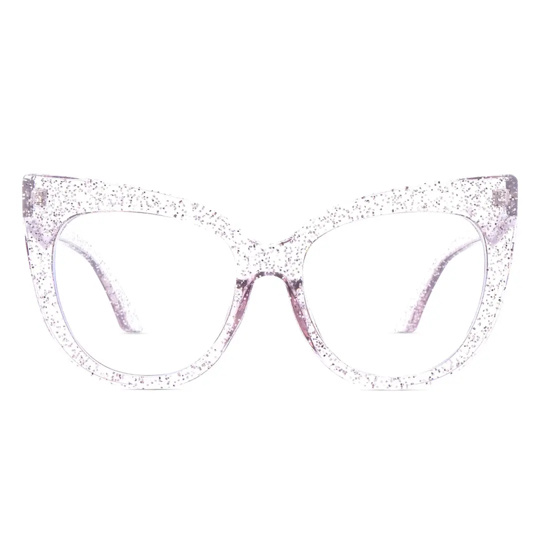 Front view of Cloto cat eye pc eyeglasses CP0122306 in clear