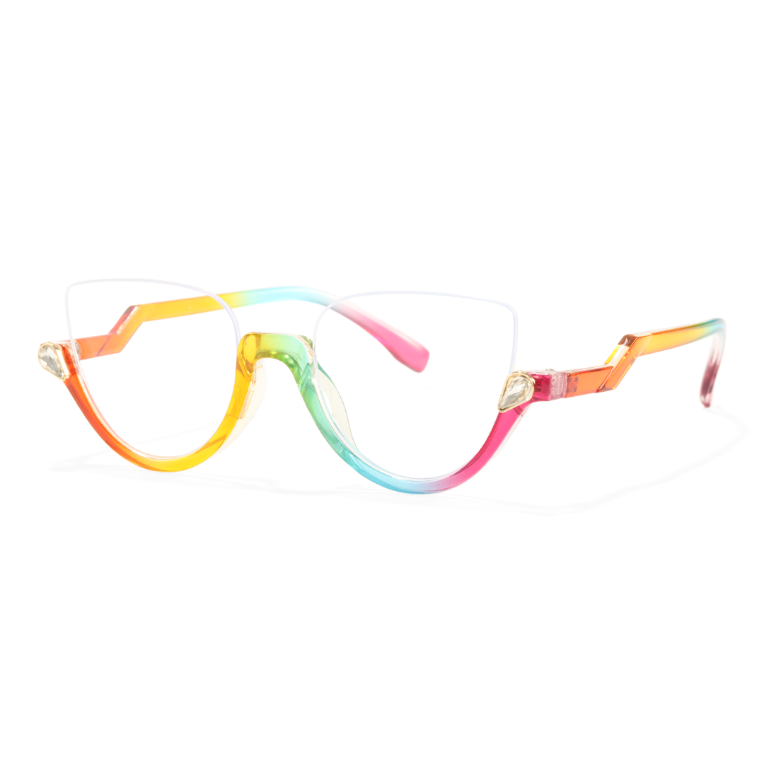 Angle view of Clove cat eye pc eyeglasses CP0032211 in multicolor