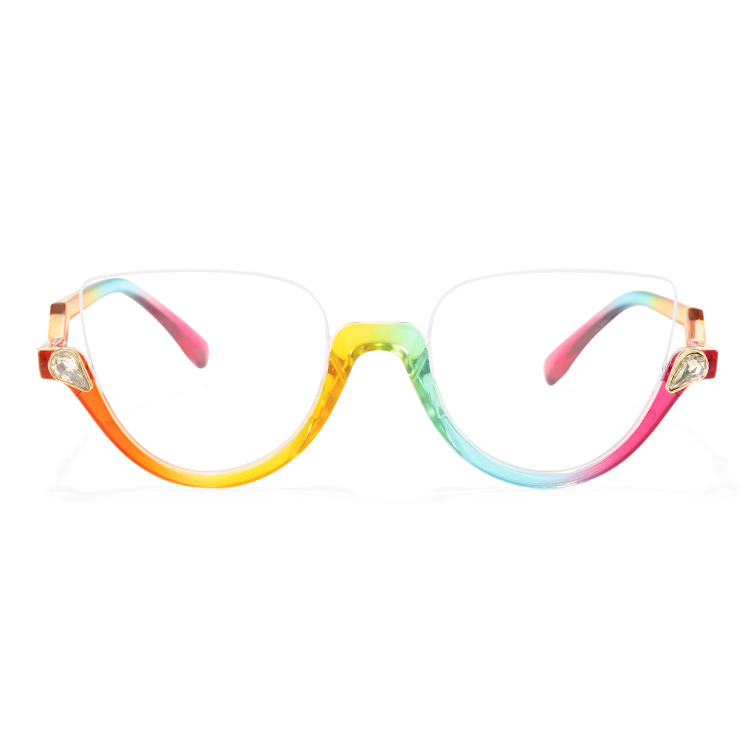 Front view of Clove cat eye pc eyeglasses CP0032211 in multicolor