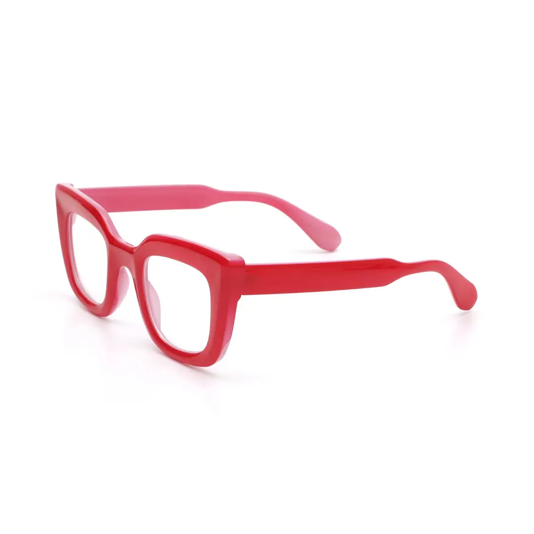 Angle view of Cohen cat-eye pc eyeglasses CP0012403 in red
