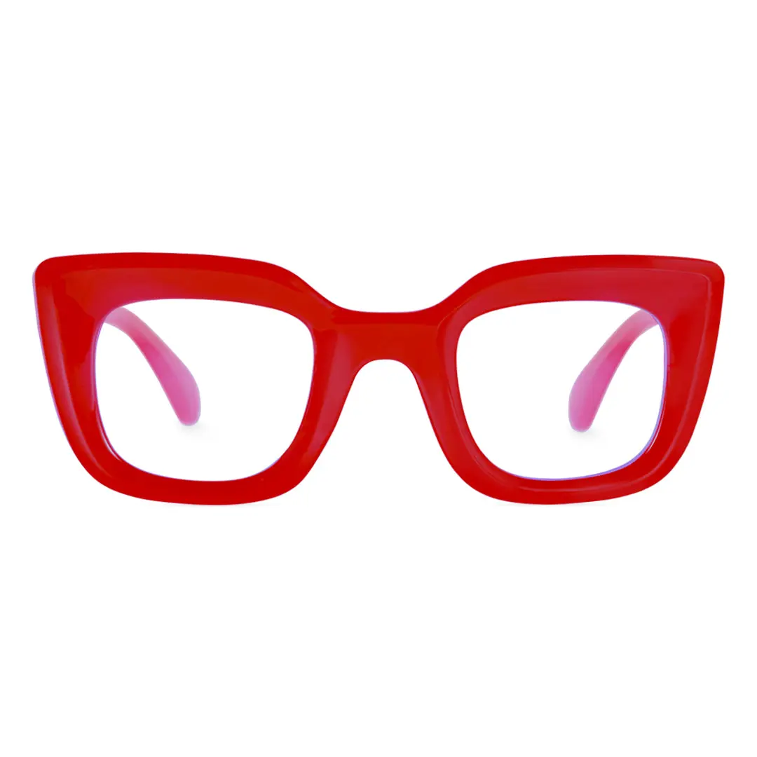 Front view of Cohen cat-eye pc eyeglasses CP0012403 in red