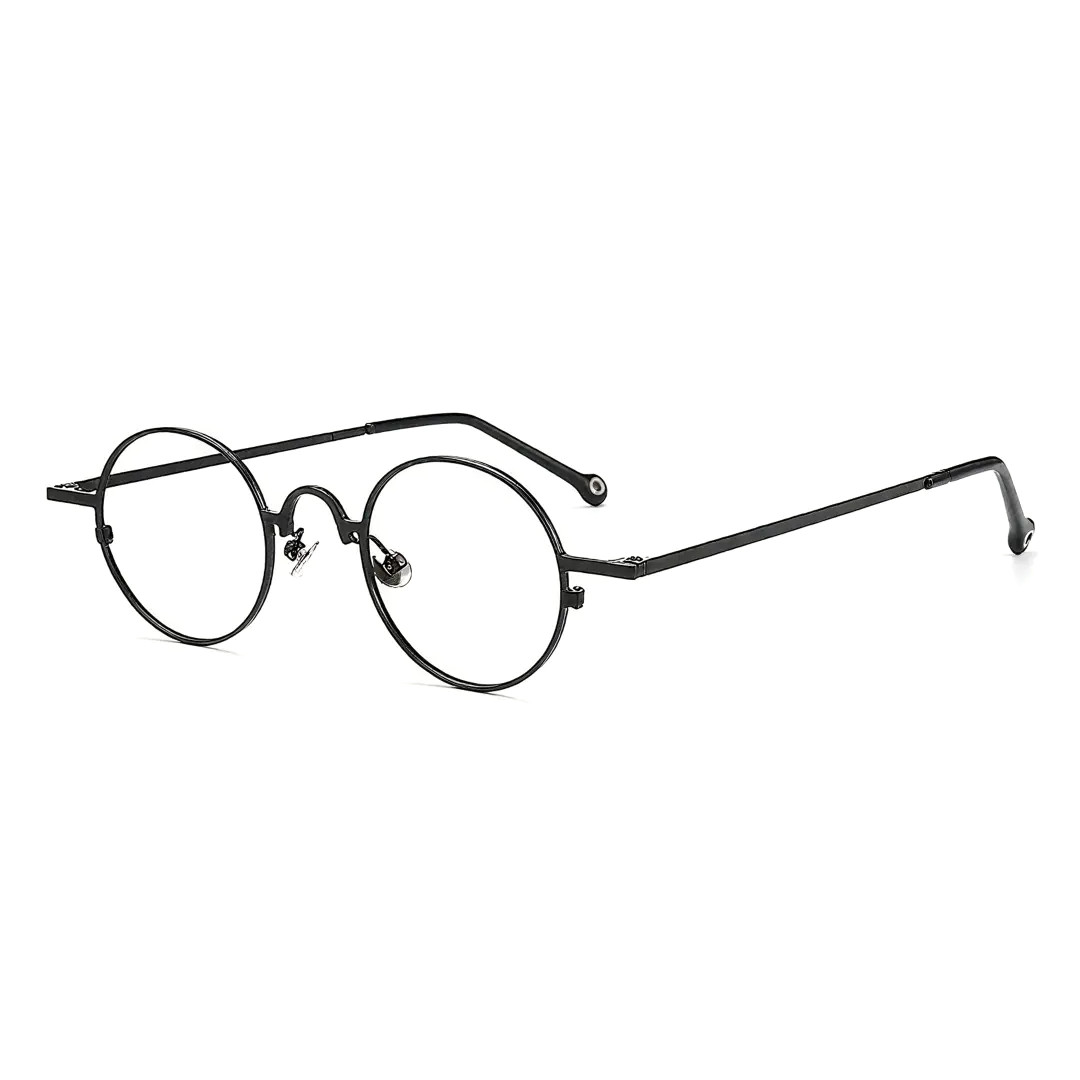 Angle view of Coke round titanium eyeglasses RT0042305 in black