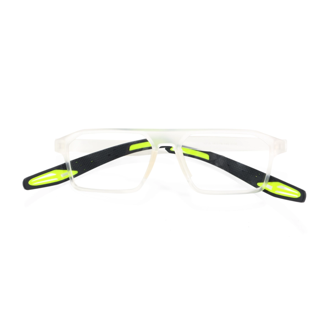 Front folded view of Colson rectangle tr90 eyeglasses ER0202508 in clear