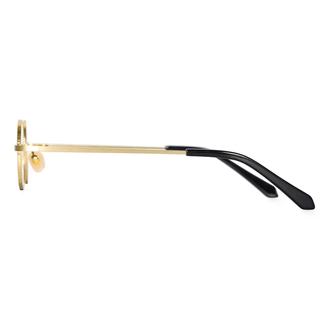 Side view of Colt round metal eyeglasses RM0312412 in gold