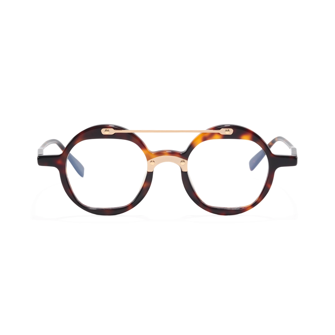 Front view of Cool round acetate eyeglasses RA0052308 in tortoise