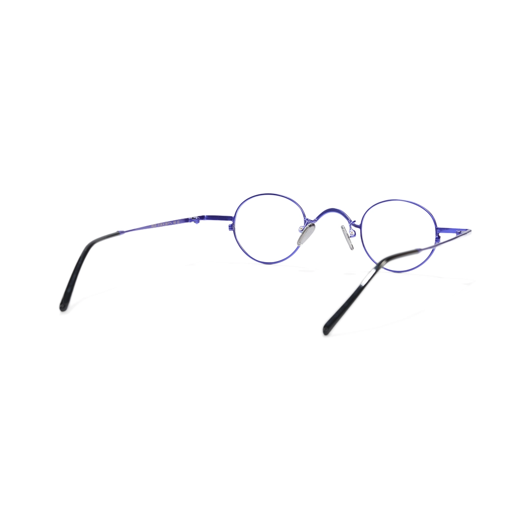 Back view of Cory round metal eyeglasses RM0202601 in purple