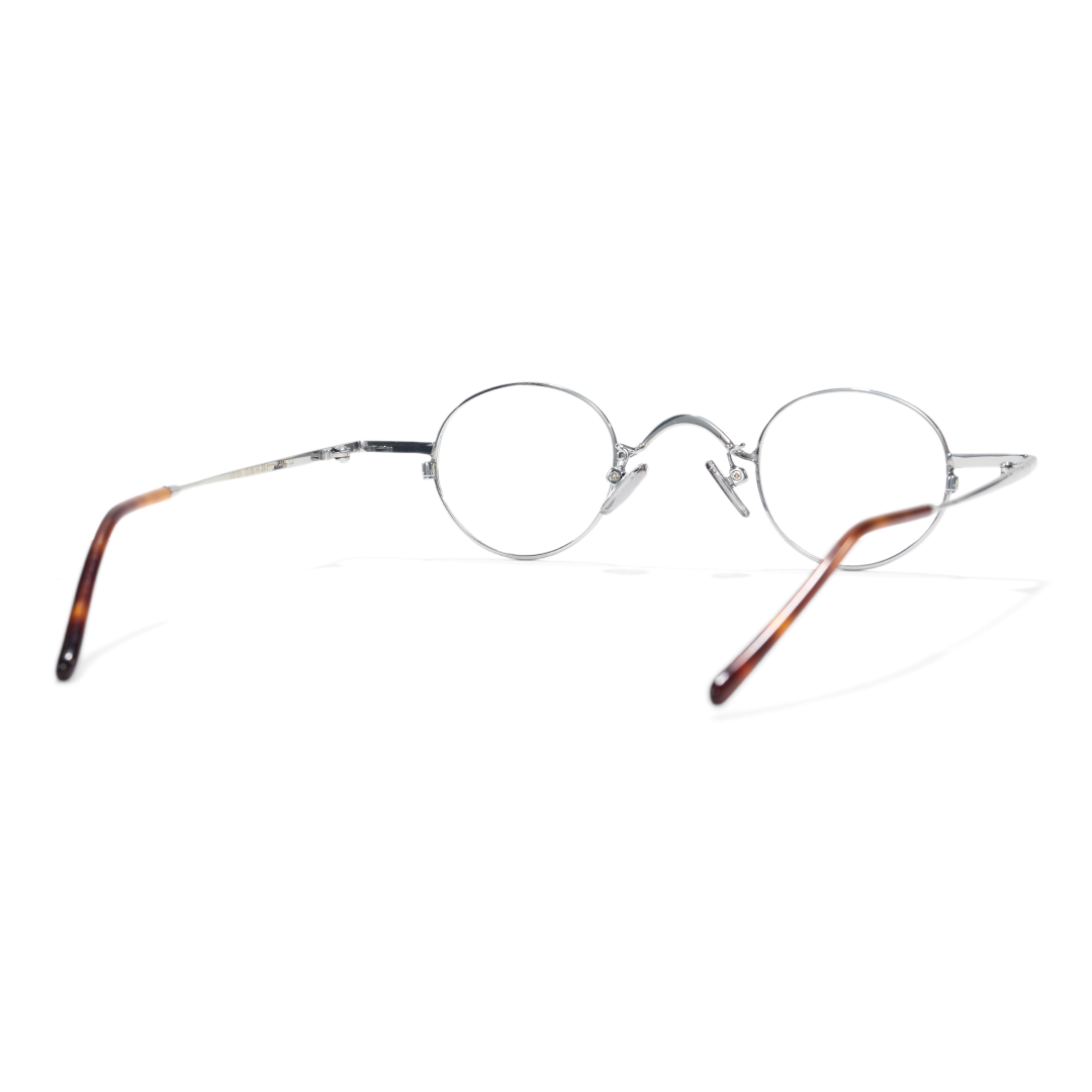 Back view of Cory round metal eyeglasses RM0202601 in silver