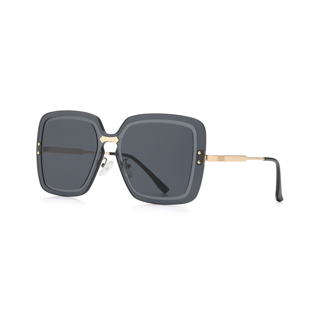Angle view of Cyrene square metal sunglasses SX0372508 in black