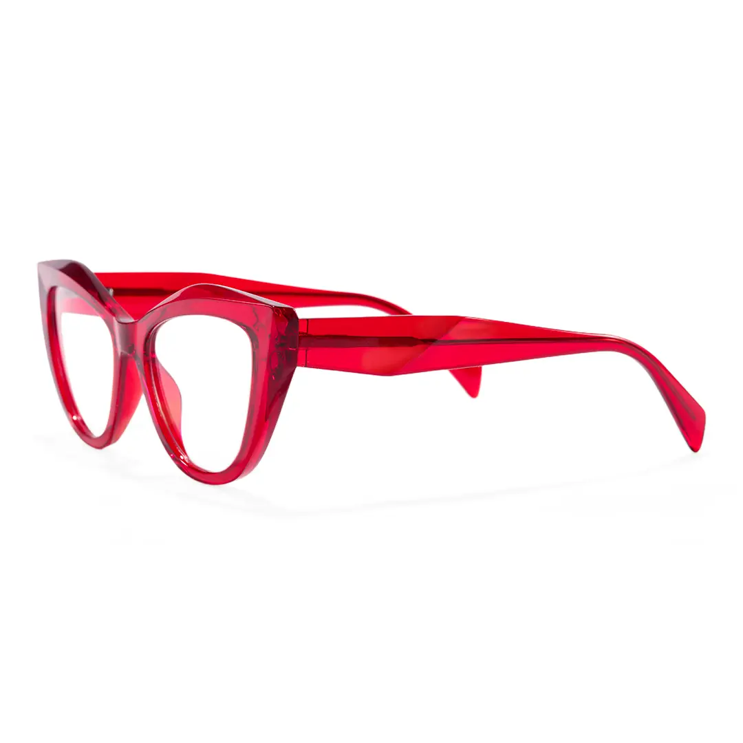 Side view of Cyril cat eye tr90 eyeglasses CR0312405 in red