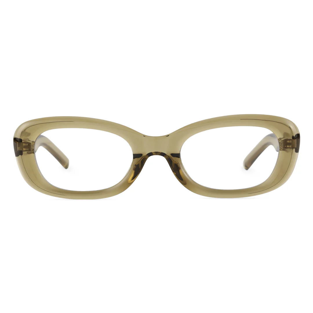 Front view of Dako cat eye tr90 eyeglasses CR0062408 in army green