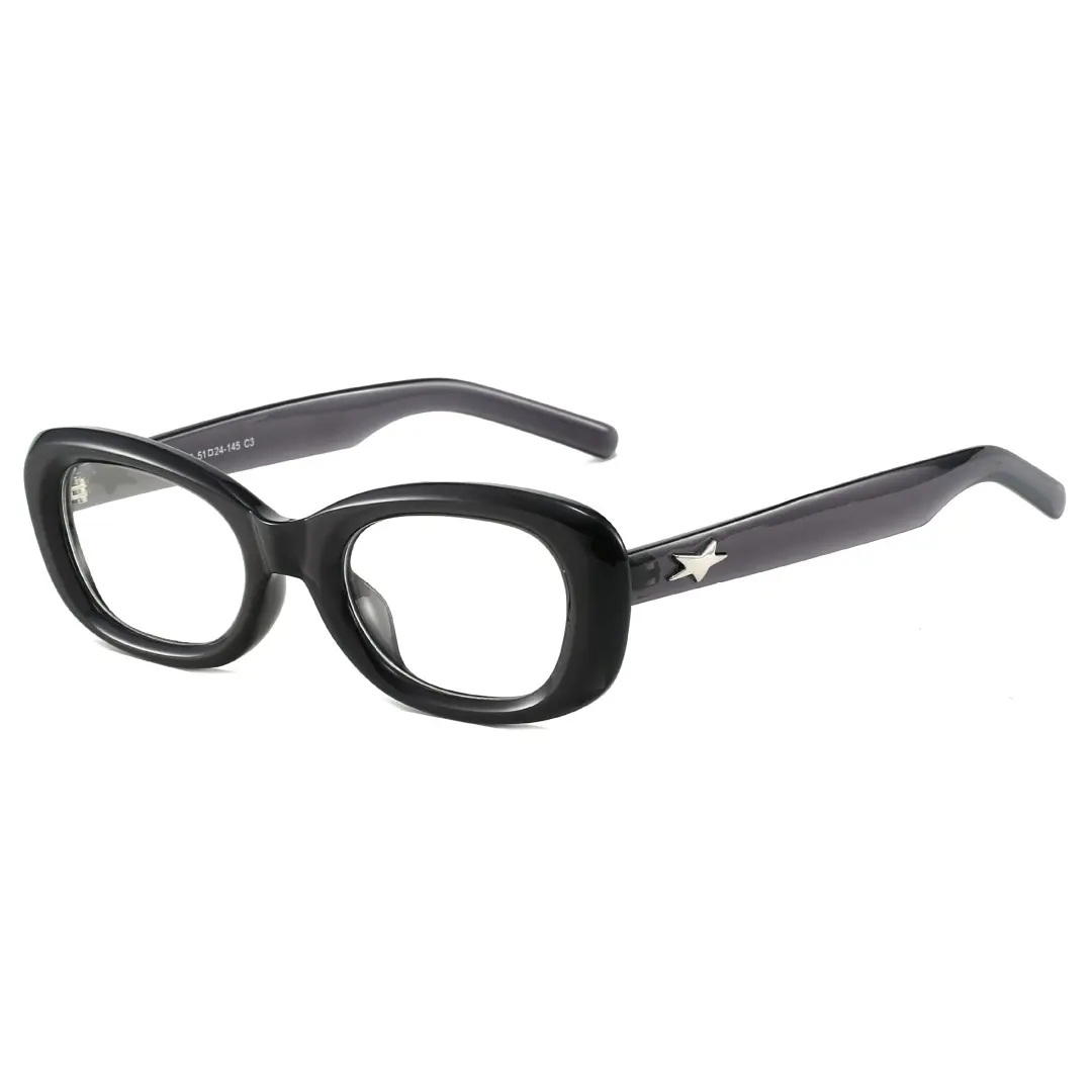 Angle view of Dako cat eye tr90 eyeglasses CR0062408 in black
