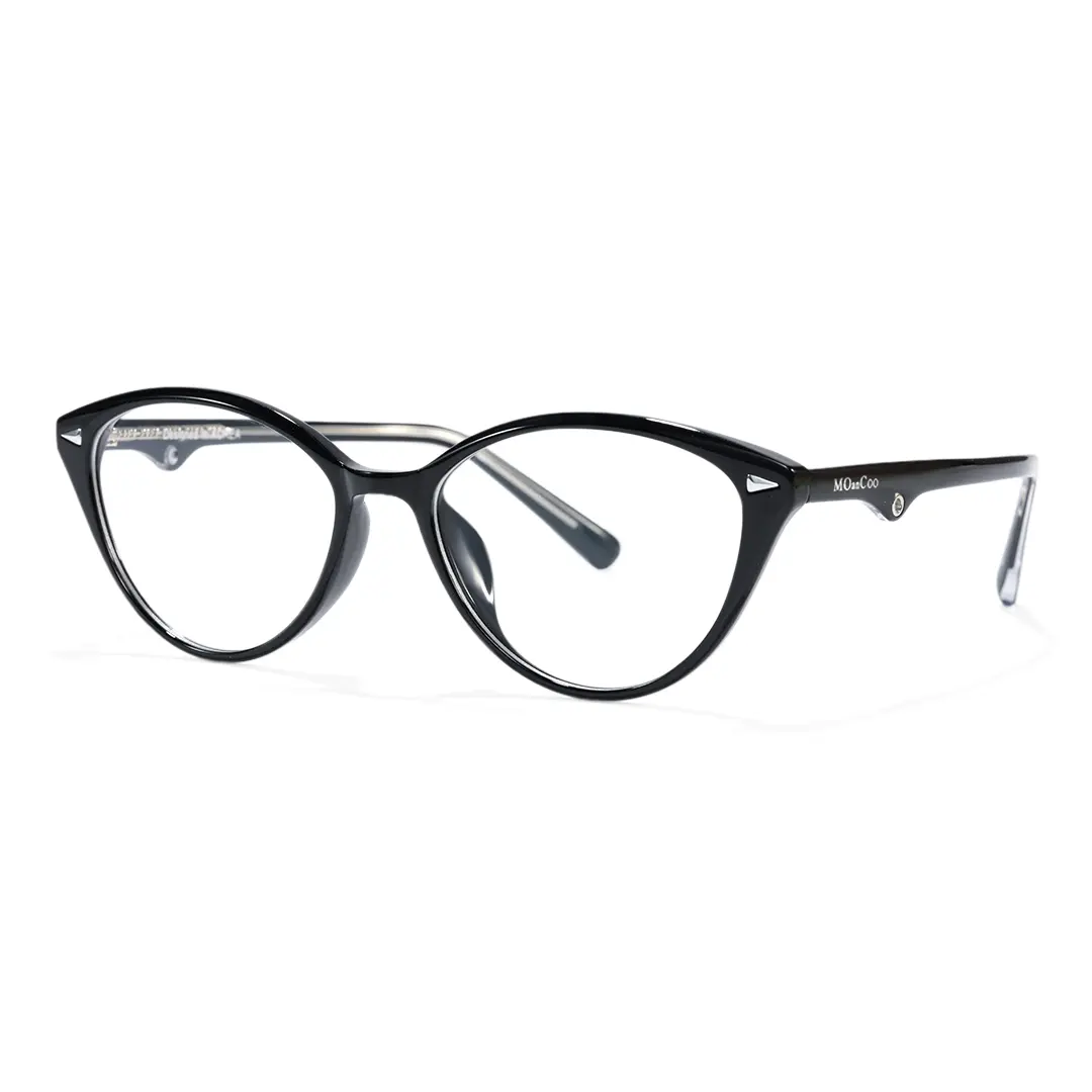 Angle view of Dakota cat eye tr90 eyeglasses CR0232601 in black