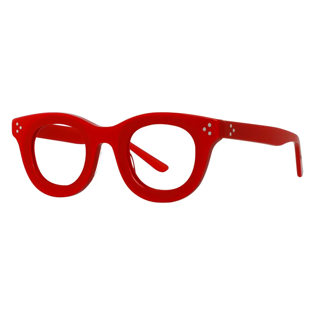 Angle view of Dallas round tr90 eyeglasses RR0102404 in red