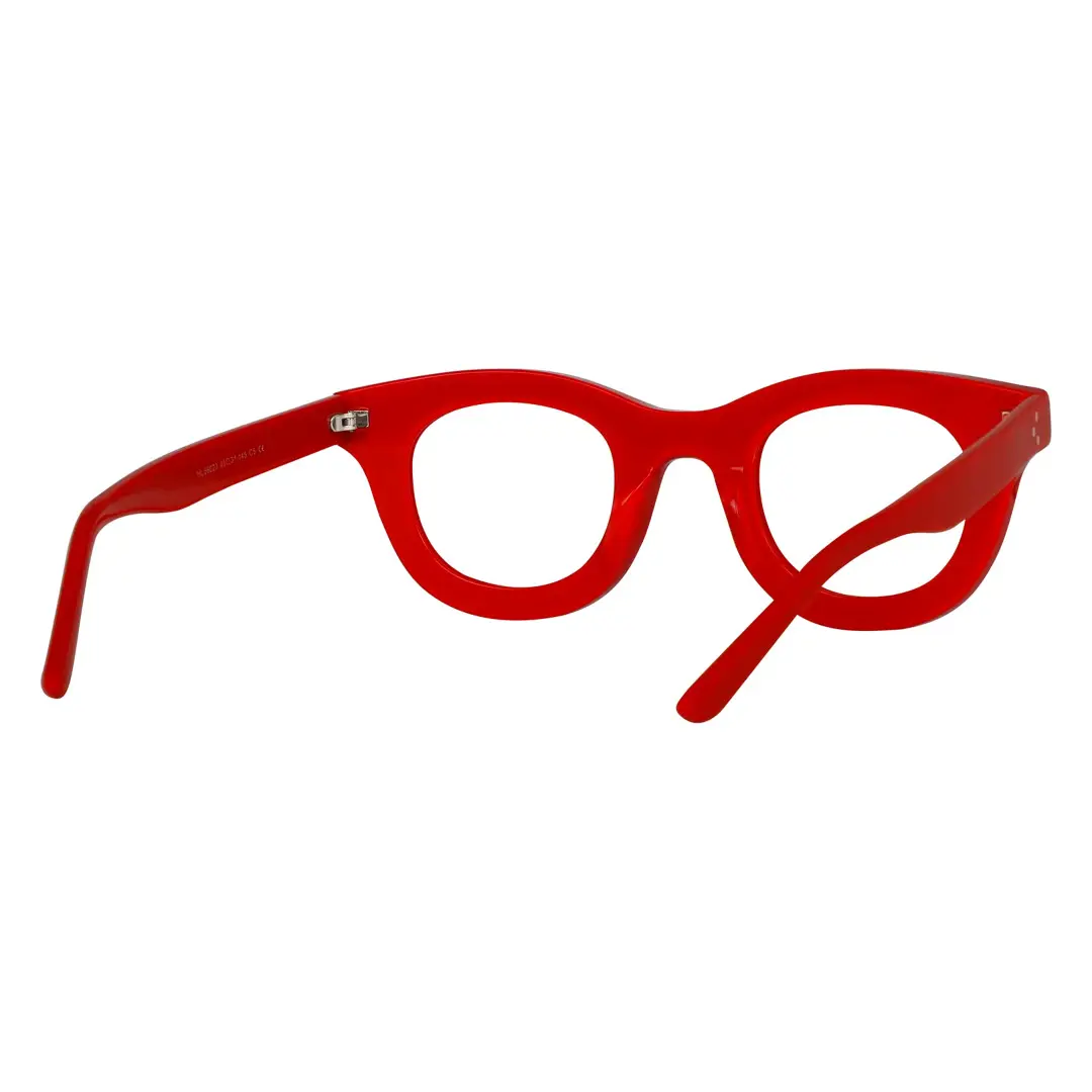 Back view of Dallas round tr90 eyeglasses RR0102404 in red