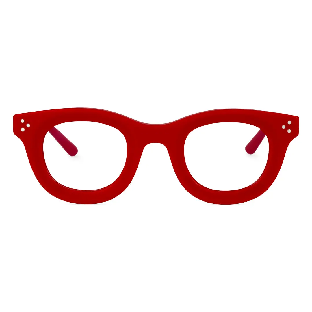 Front view of Dallas round tr90 eyeglasses RR0102404 in red