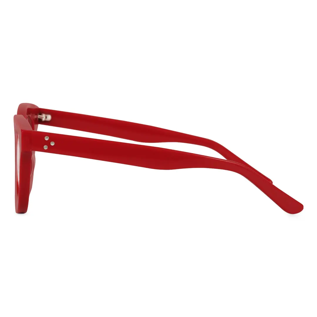 Side view of Dallas round tr90 eyeglasses RR0102404 in red